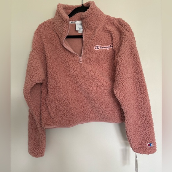 Champion Tops - Champion Rose Pink Sherpa Half-Zip Pullover